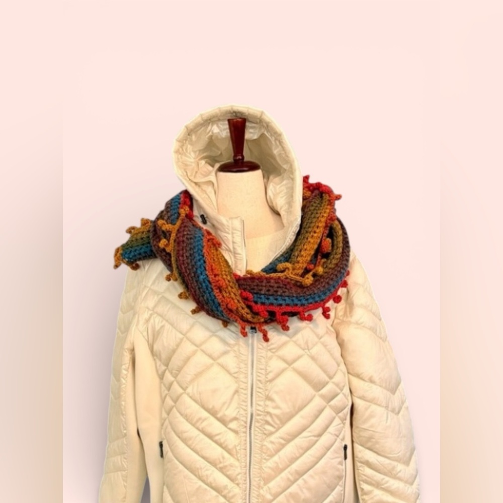 🧣🔥 Colorful Crochet Scarf – Wool Blend 🔥🧣 - Picture 4 of 10